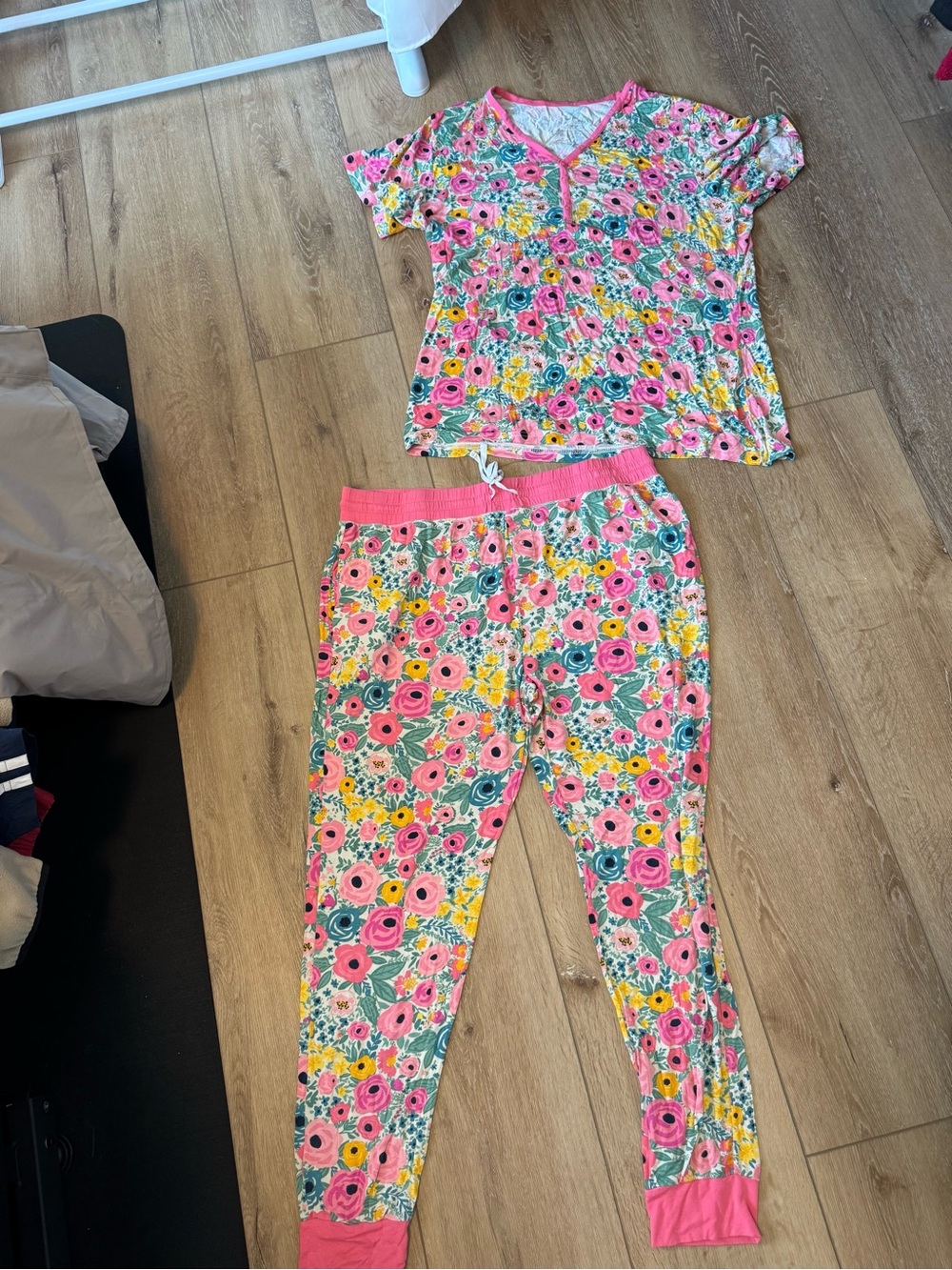 Little Sleepies Secret Garden Women's Pajama Top & Pants set size XL